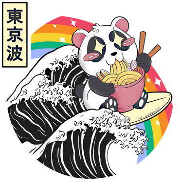Panda Bear Ra Noodles Japanese Wave Anime Rainbow Kawaii Great Gift Hat
