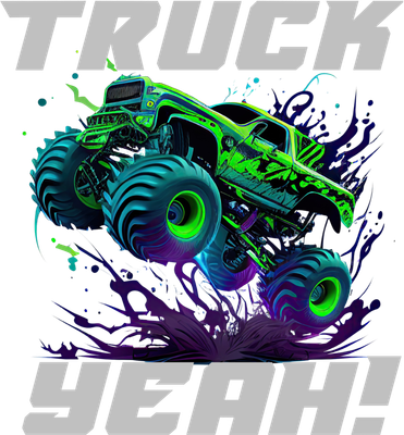 Monster Truck Yeah Cool Vaporwave Mud Splattered Green Blue Gift Doggie Tank