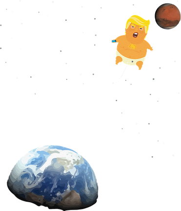 Trump Baby Blimp Balloon Mars Mission Space Force Long Sleeve Shirt