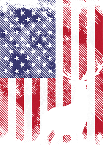 American Flag Deer Elk Hunting USA Patriotic Hunter Gift Backpack
