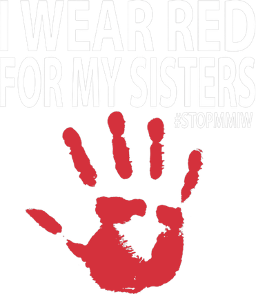 I Wear Red For My,Sister Native American Stop MMIW Red Hand Kids Long Sleeve Shirt