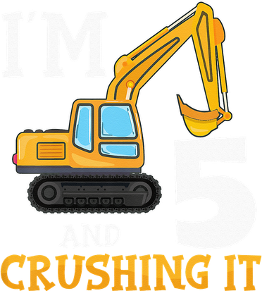 Five 5yr 5th Birthday Digger Construction 5 Years Old Tank Top