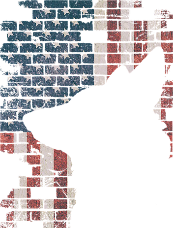 Police Officer K9 Dog Shep PD American Flag Silhouette Print Bucket Hat