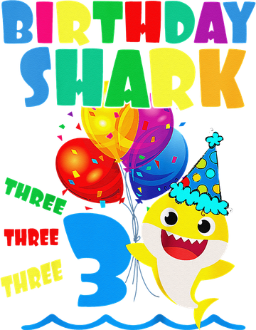 Birthday Shark 3 Year Old 3rd Birthday Matching Family Ornament