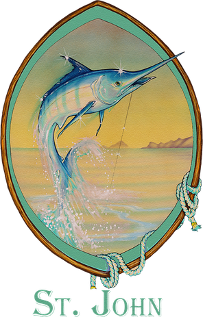 St. John USVI Vintage Retro Fishing Vacation Backpack