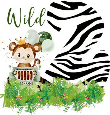 Im Wild And 2 Zoo Theme Birthday Safari Jungle Animal Kids T-Shirt