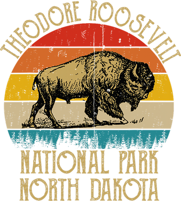Theodore Roosevelt National Park North Dakota Buffalo Retro Backpack