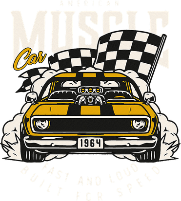 Vintage American Muscle Car Racing Flag Kids Hoodie