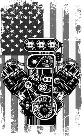 Vintage Muscle Car Piston American Flag Funny Mechanic Gift Tote Bag