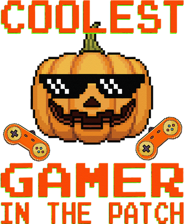 Halloween Coolest Gamer In The Patch Pumpkin Button