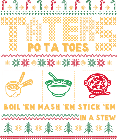 Funny Christmas Taters Potatoes Ugly Christmas Sweater Hat