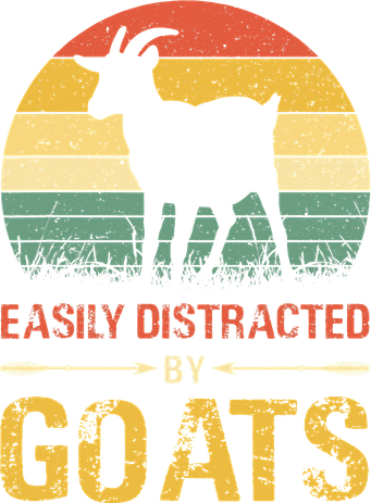 Easily Distracted By Goats Retro Vintage Farm Goat Lover Tank Top