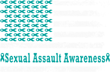 Sexual Assault Awareness USA Flag American Support Teal Button
