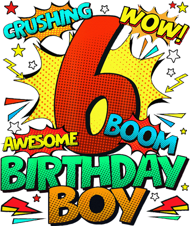 6th Birthday Comic Style 6 Year Old Gifts Button