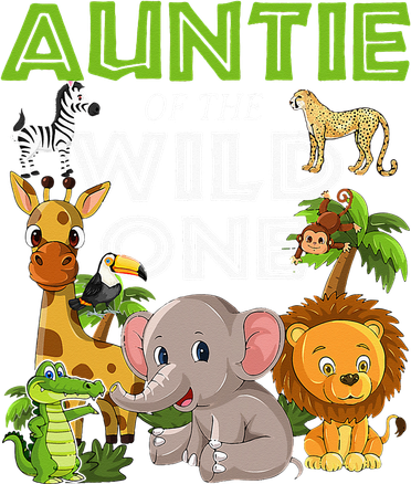 Auntie Of The Wild One Zoo Safari Jungle Animals Lover Kids Hoodie