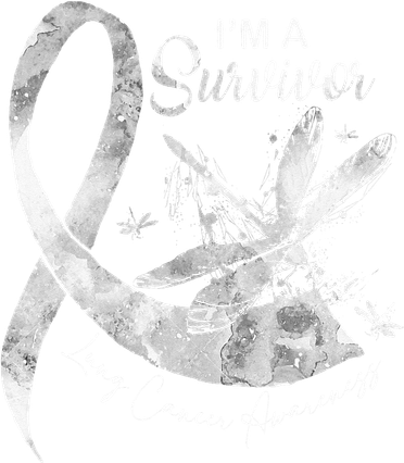 Im A Survivor Lung Cancer Dragonfly White Ribbon Beanie