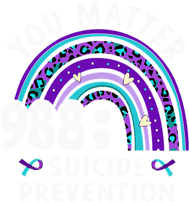 Rainbow You Matter 988 Suicide Prevention Awareness Ribbon Button