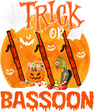 Trick Or Bassoon Halloween Musical Costume Witch's Hat Kids T-Shirt