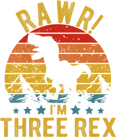 Kids Three Rex 3rd Birthday Dinosaur 3 Year Old Rawr Boy Girl Women's T-Shirt