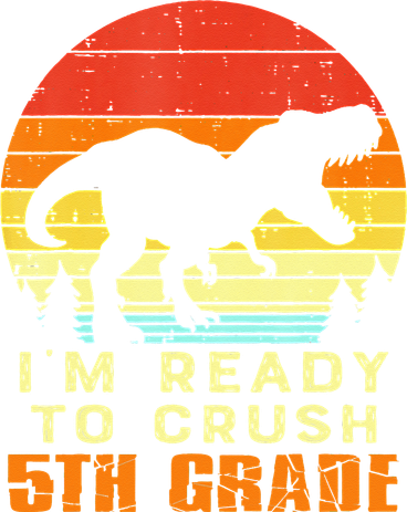 Im Ready To Crush 5th Grade Trex Dino Retro First Day Coaster