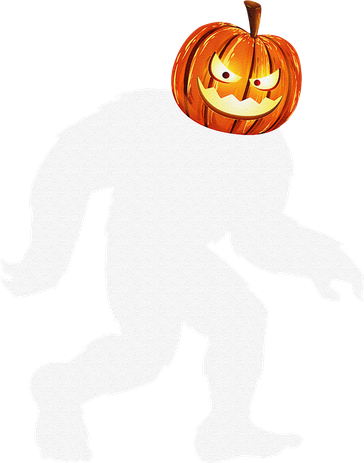 Halloween Bigfoot Pumpkin Head Sasquatch Button