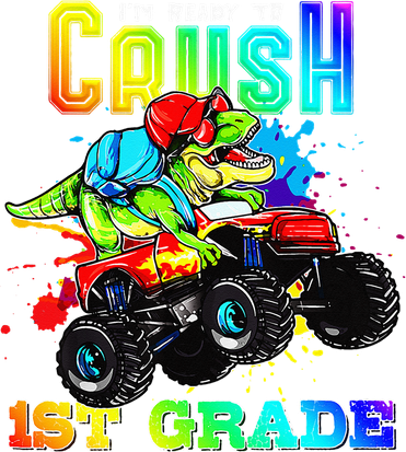 Crush 1st Grade Dinosaur Monster Truck Back to School Toddler T-Shirt