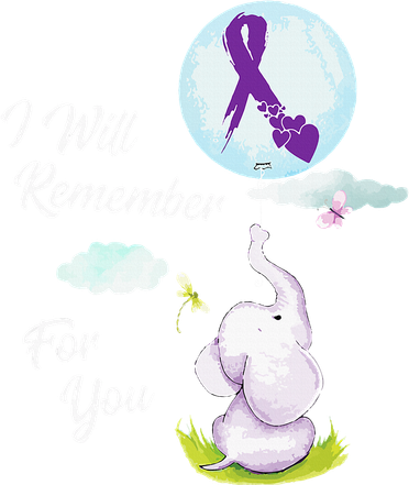 I Will Remember For You Alzheimers Awareness Elephant Ribbon Kids Long Sleeve Shirt