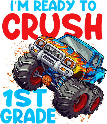 Crush 1st Grade Monster Truck Kids Back To School Hat