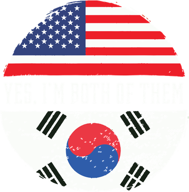 Half American Half South Korean USA Flag South Korea DNA Coaster