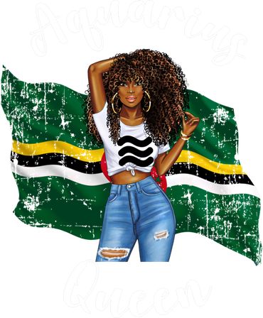 Afro Aquarius Queen From Dominica Zodiac Birthday Gift Tank Top