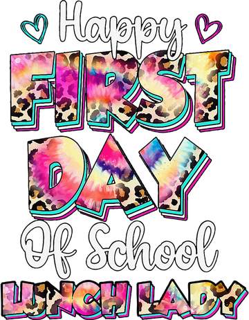 Tie Dye Leopard Happy First Day Of School Lunch Lady Apron