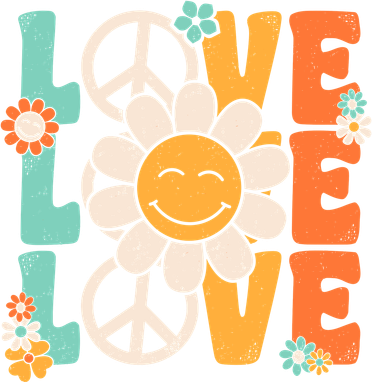 Peace Sign Love 60s 70s 80s Costume Groovy Theme Party Golf Towel