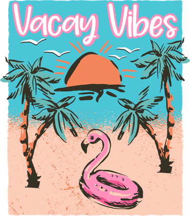 Vacay Vibes Beach Flamingo Summer Vacation Gift Women's T-Shirt
