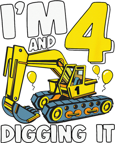 Kids Im 4 And Digging It 4 Years 4th Birthday Excavator Ornament