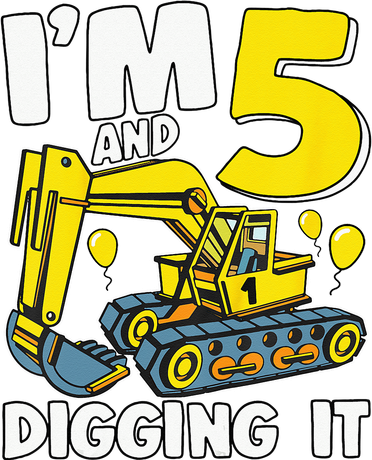 Kids Im 5 And Digging It 5 Years 5th Birthday Excavator Women's Tank Top