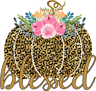 Blessed Cheetah Pumpkin October Ceramic Ornament