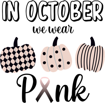 In October We Wear Pink Pumpkin Breast Cancer Button