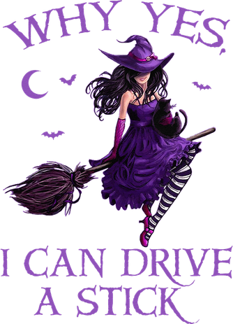 Why Yes I Can Drive A Stick Funny Halloween Witch Mousepad