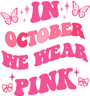 In October We Wear Pink Breast Cancer Butterflies Hat