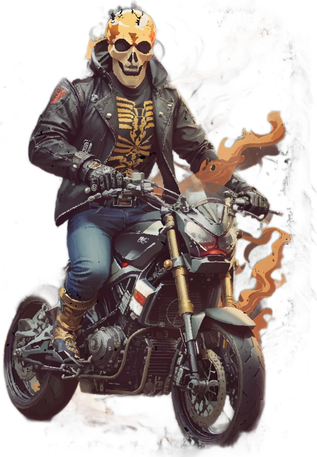 Trendy Skeleton Riding A Motorbike Toddler Long Sleeve