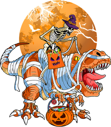 Funny Halloween Dinosaur Skeleton Riding Mummy TRex Gift Toddler T-Shirt