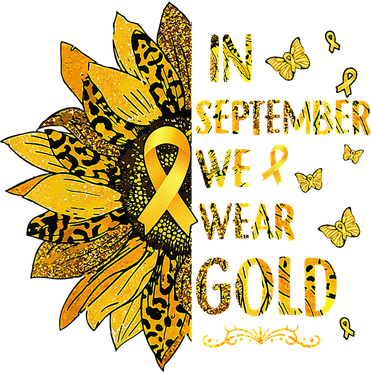 Childhood Cancer Sunflower In September We Wear Gold Golf Towel