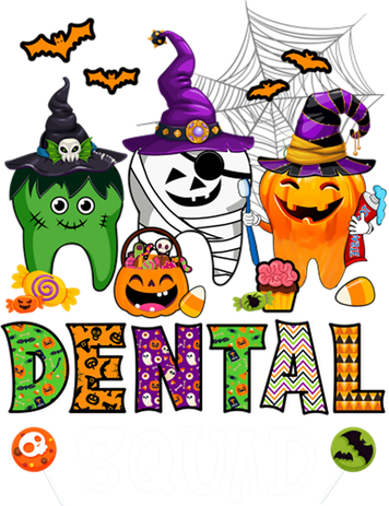 Dental Squad Costume Trick Or Teeth Denstist Halloween Ghost Gift Santa Hat