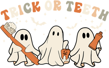 Trick Or Teeth Funny Boo Retro Groovy Style Dental Halloween Cute Gift Button