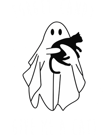 Funny Ghost Forget Candy Give Me A Cat Halloween Kids T-Shirt