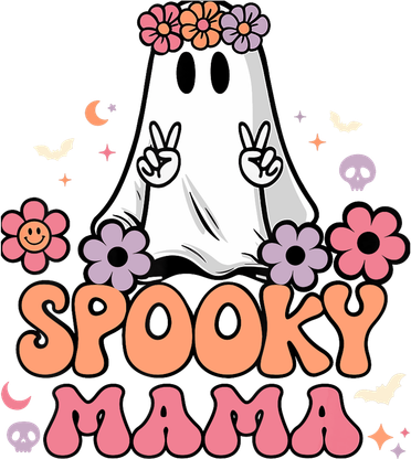 Groovy Spooky Mama Floral Ghost Halloween Spooky Mom Wo Women's Tank Top