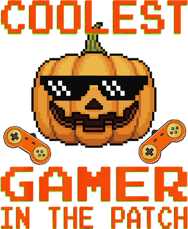 Funny Halloween Coolest Gamer In The Patch Pumpkin Button