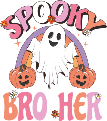 Family Retro Spooky Brother Groovy Retro Halloween Ghost Costume Gift Women's Hoodie
