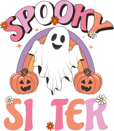 Family Retro Spooky Sister Groovy Retro Halloween Ghost Costume Gift Women's Hoodie