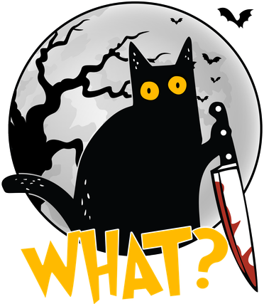 Funny Halloween What Killer Black Cat With Knife Doggie Tank